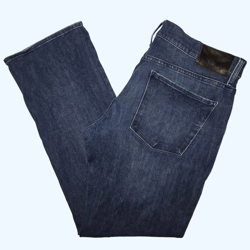Mott and Bow Straight Leg Jeans Dark Wash Mens 34x32 (Fits 31" Inseam) Stretch